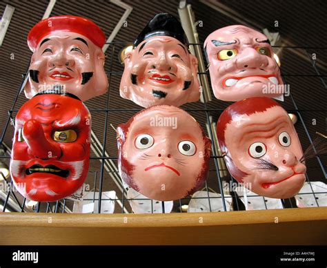 Traditional masks used in performance of Japanese noh theatre Stock Photo - Alamy