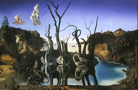 Cygnes reflétant des éléphants | Fundació Gala - Salvador Dalí