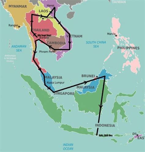 Southeast Asia backpacking route #AsiaTravelTips #asiadestinations #asia #destinations #trips ...