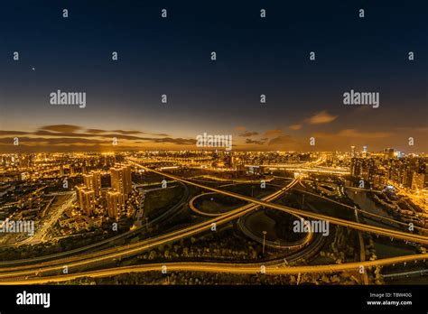 Ningbo night view Stock Photo - Alamy