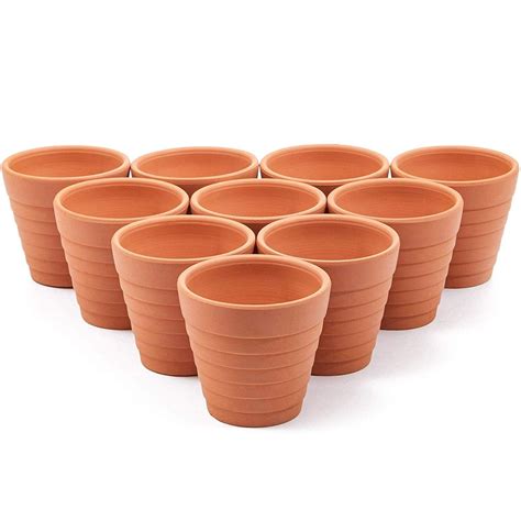 10 Pack 2.7" Terra Cotta Pots, Mini Small Terracotta Flower Clay Pots ...