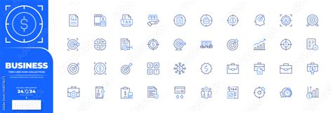 Business icon collection. UI icon. 24x24 pixel. Thin line icon. Editable stroke. Duotone color ...