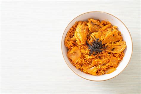 kimchi fried rice with pork sliced 3723973 Stock Photo at Vecteezy