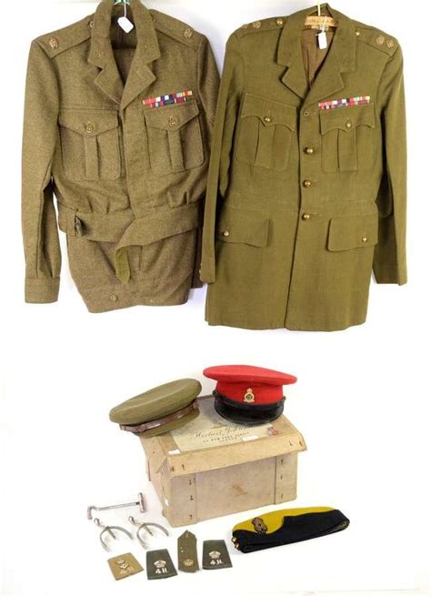 Collection of British Army uniforms and caps | #4542678325