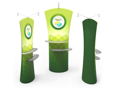 Curved Top Tension Fabric Banner Stand with Arm Shelves - Signwin