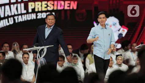 Penampilan Prabowo-Gibran di Debat Keempat Capres-Cawapres Pemilu 2024 - Foto Liputan6.com