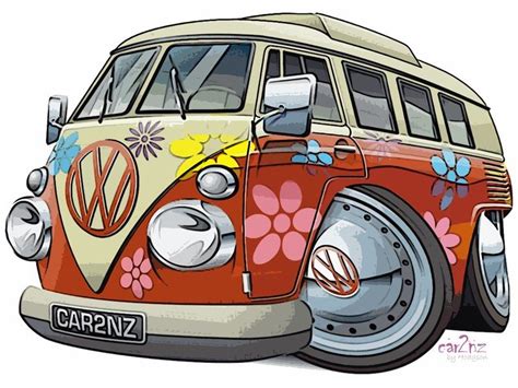 VW T1 bus Splitty in 2020 | Vw art, Bus cartoon, Car cartoon