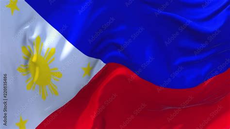 Video „290. Philippines Flag Waving in Wind Slow Motion Animation . 4K Realistic Fabric Texture ...