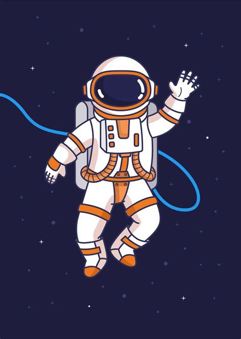 an astronaut floating in the air with his arms out and one hand raised ...