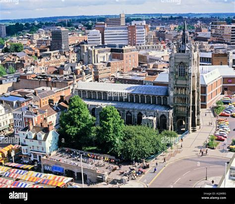 Norwich City Centre and St Peter Mancroft Church Norwich Norfolk Stock ...