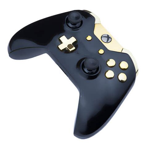 Xbox One Custom Controller - Gloss Black Gold Games Accessories | Zavvi.com