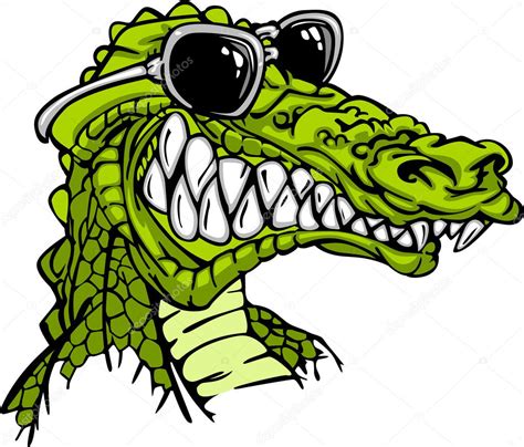 Gator or Alligator Wearing Sunglasses Mascot Cartoon Stock Vector Image by ©chromaco #8876593