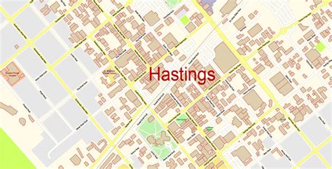 Napier + Hastings New Zealand Map Vector Exact City Plan detailed Street Map editable Adobe ...