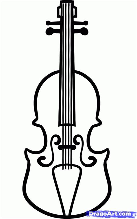 How To Draw A Violin For Kids, Step by Step, Drawing Guide, by Dawn | Musical instruments ...