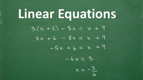 Linear Equations – Algebra – Clear and Understandable - YouTube