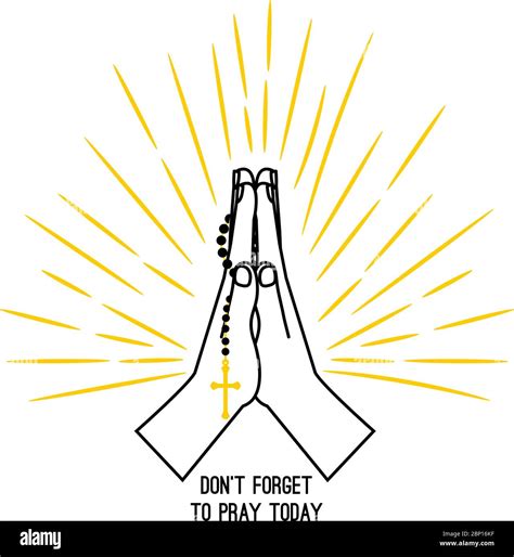 Hand drawn rosary praying vector poster isolated on white background ...