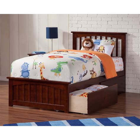 Mission Twin XL Platform Bed with Matching Foot Board with 2 Urban Bed ...