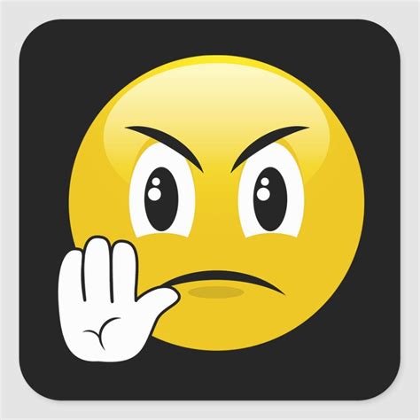 Stop Hands Emoji Square Sticker | Zazzle.com | Hand emoji, Emoji pictures, Emoji