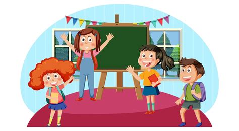 Premium Vector | Chalkboard with school kids template