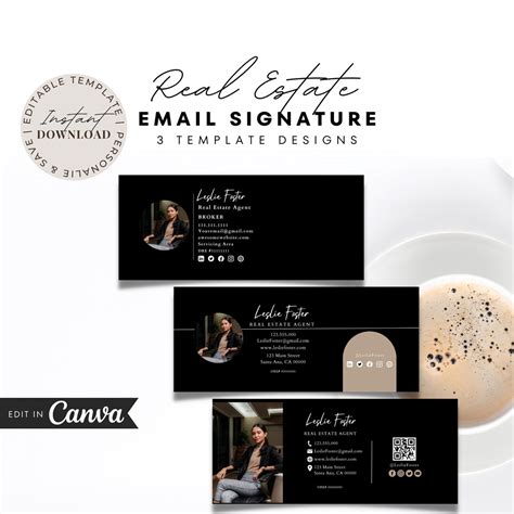 Email Signature Template, Real Estate Email Signature, Real Estate Marketing, Gmail Template ...