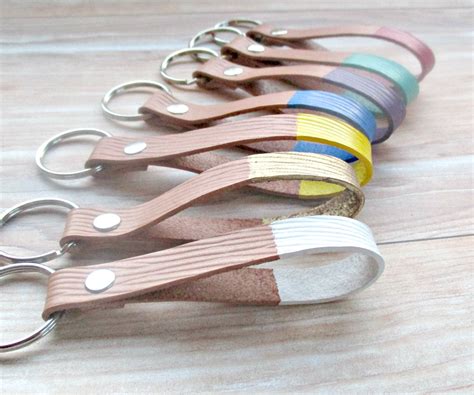 Custom Color Leather Keychains Leather Key Fob Leather Key - Etsy