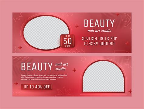 Free Vector | Nail salon horizontal banner template design