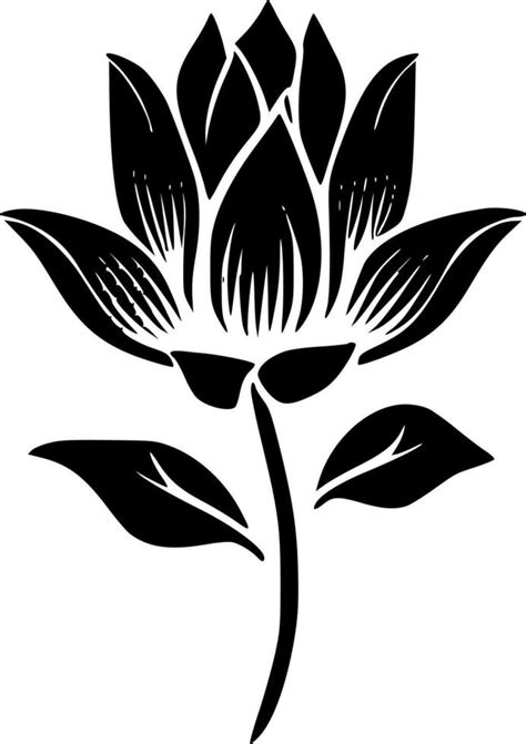 Lotus Flower - Black and White Isolated Icon - Vector illustration 23568596 Vector Art at Vecteezy