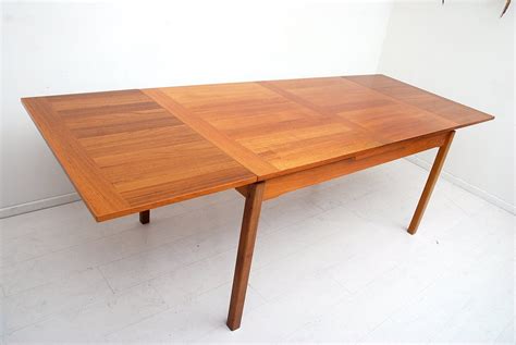 Mid Century Danish Modern Teak Dining Table Extendable