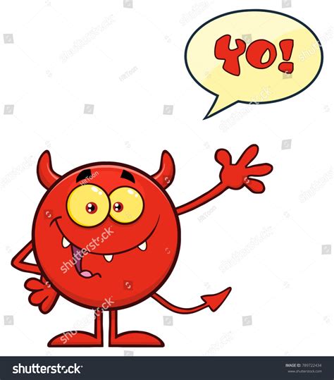 Red Devil Cartoon Emoji Character Waving Stock Vector (Royalty Free ...