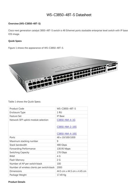 PPT - Cisco Catalyst 3850-48T-S Datasheet PowerPoint Presentation, free download - ID:7676011