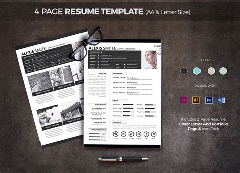 4 Page Resume Template :: Behance