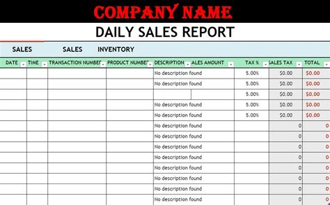 Daily Sales Report Template - Free Report Templates