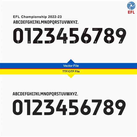 English Football League EFL 2022-23 Font - Iron-On Sticker