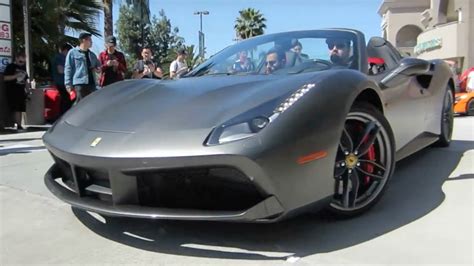 Matte Black Ferrari 488 Spider w/ Straight Pipes - YouTube