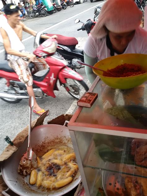 Banana cue (Camote-cue), street foods in Manila, Philippines