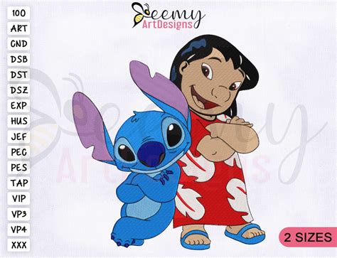 Lilo Pelekai and Stitch Embroidery Design, Stitch Embroidery Design ...