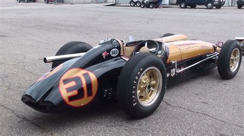 Vintage Racing - 1950s Indy Cars startup and race. LOUD!!! - YouTube