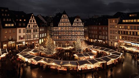 Beautiful Christmas Market In Frankfurt Background, Christmas In ...