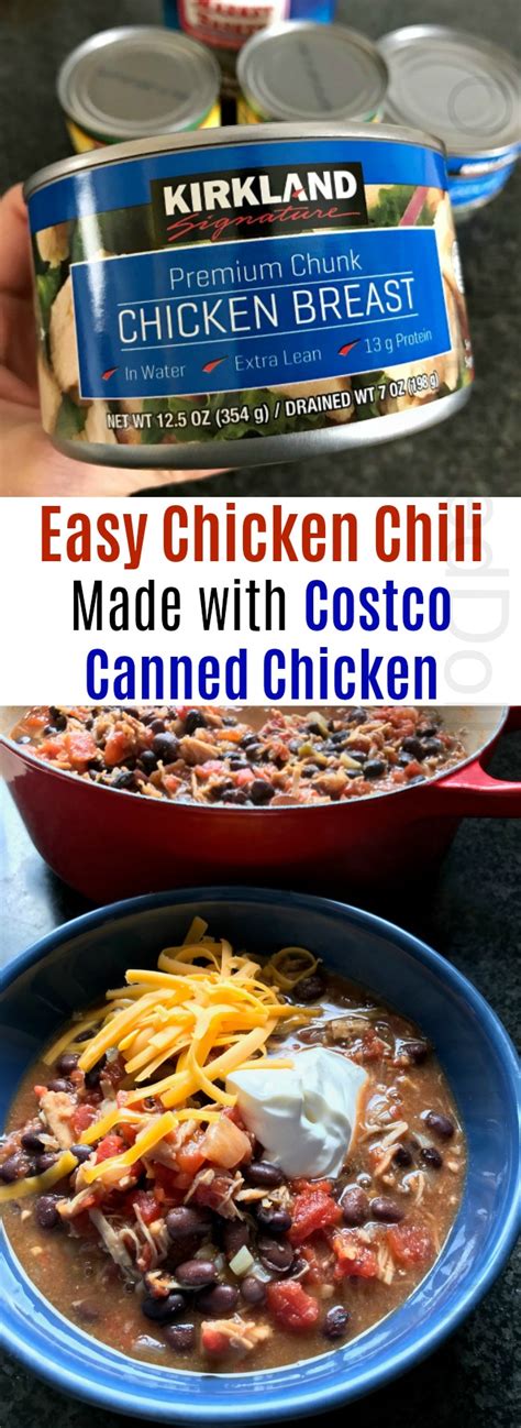 Easy Chicken Chili Recipe Made with Costco Canned Chicken - One Hundred ...