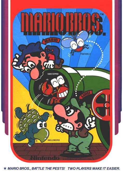 Mario Bros. - flyer for the arcade game, 1983. | GAME & GRAPHICS | Mario bros arcade, Mario bros ...