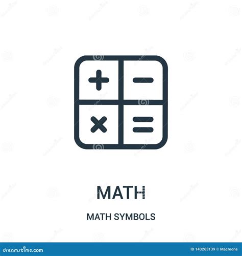 Math Icon Vector from Math Symbols Collection. Thin Line Math Outline ...