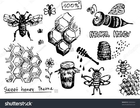 Bees Wax Honey Symbols Stock Vector (Royalty Free) 93050464 | Shutterstock