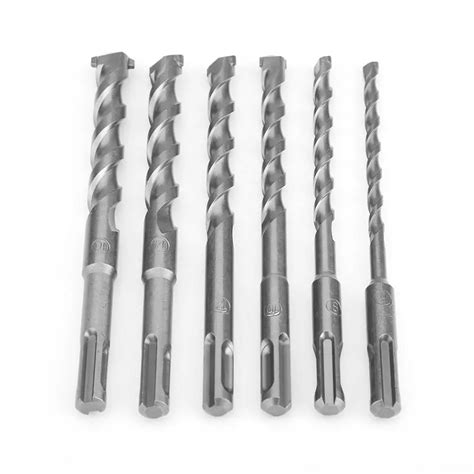 6Pcs Drill Bits Electric Rotary Hammer Concrete Drill Bit Set Chrome ...