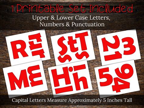 Red Bulletin Board Letter Set, Printable Digital Download for Teachers, DIY Class and Party ...