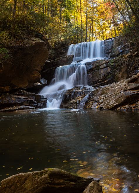 A lovely waterfall in the Blue Ridge Mountains of North Carolina near ...