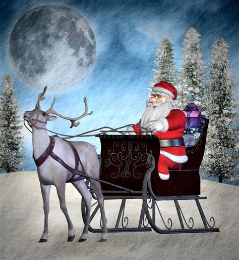 Santa Claus With His Reindeer Royalty Free Stock Photography - Image ...