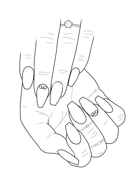 Coloring page from the Nail Art Adult Coloring Book, available on Amazon and Amazon Prime ...