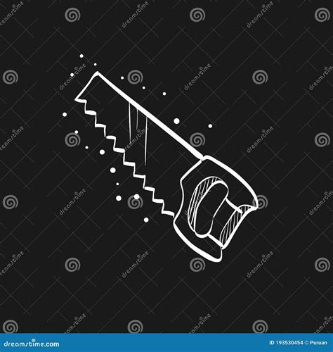 Sketch Icon in Black - Hand Saw Stock Vector - Illustration of hardware ...