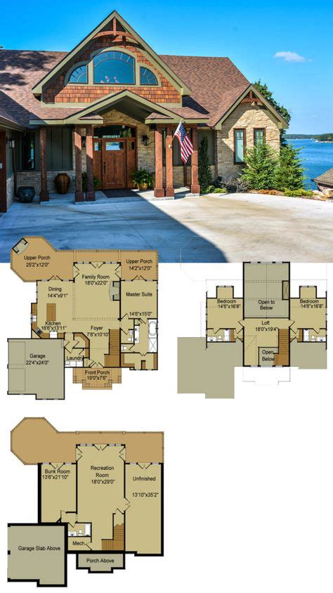 House lake plans with basement layout 50 trendy ideas | Mountain house plans, Cottage house ...