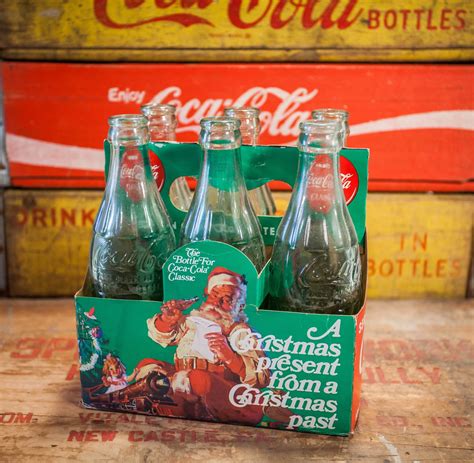 Vintage 1980s Coca Cola Christmas 6 Pack Glass Bottles Original Box ...